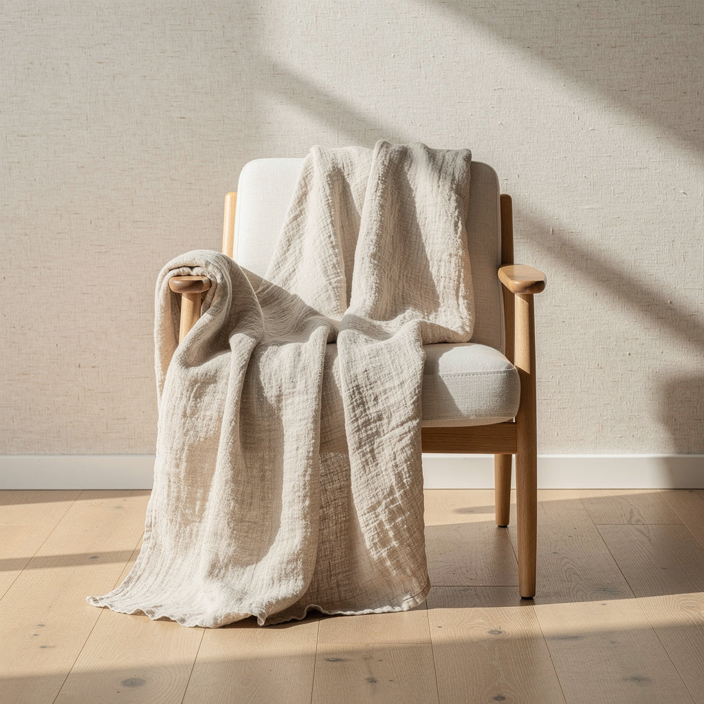 Stonewashed Linen Throw