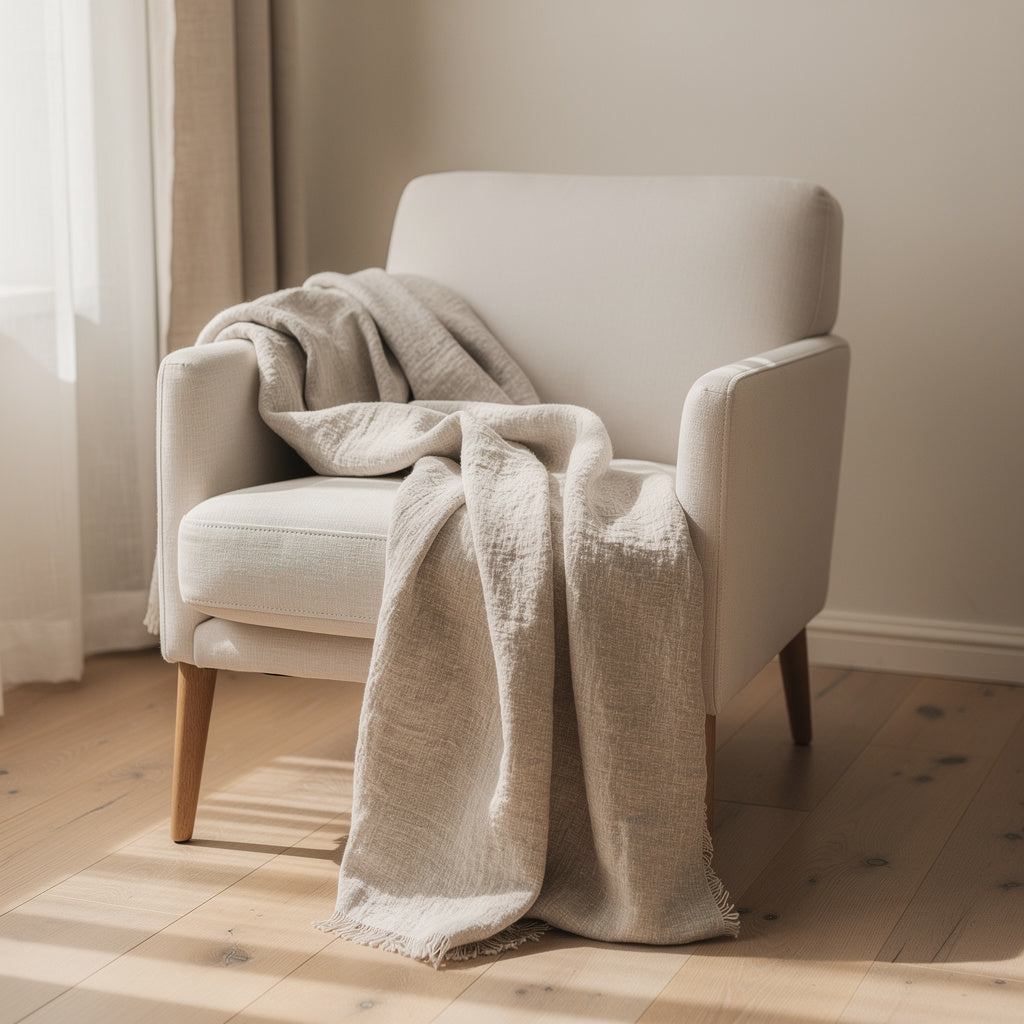 Stonewashed Linen Throw